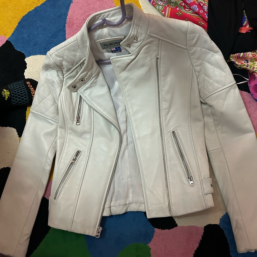 Real leather biker jacket